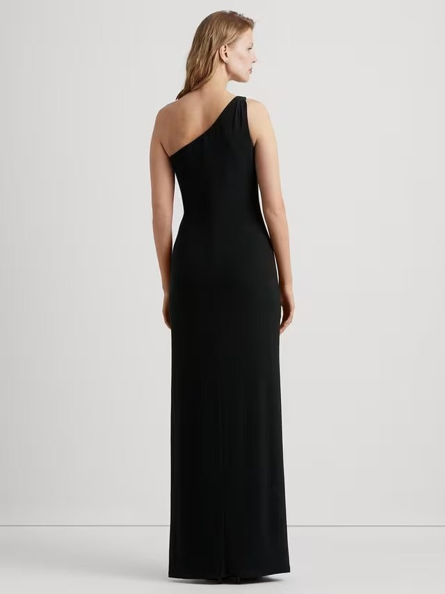 Ralph Lauren Women's Belina Asymmetric Cold Shoulder Maxi Dress - Black - 20