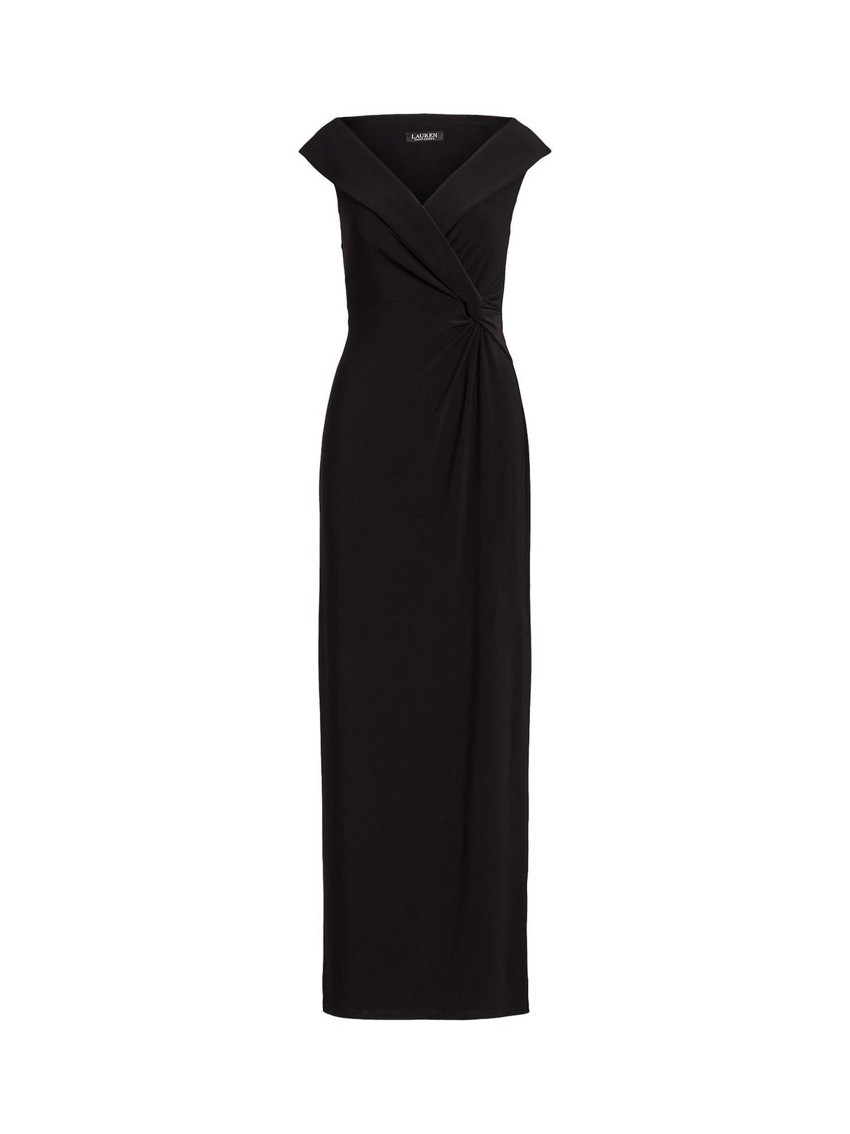 Ralph Lauren Leonidas Womens Lined Floor Length Column Gown - Size 10 Black
