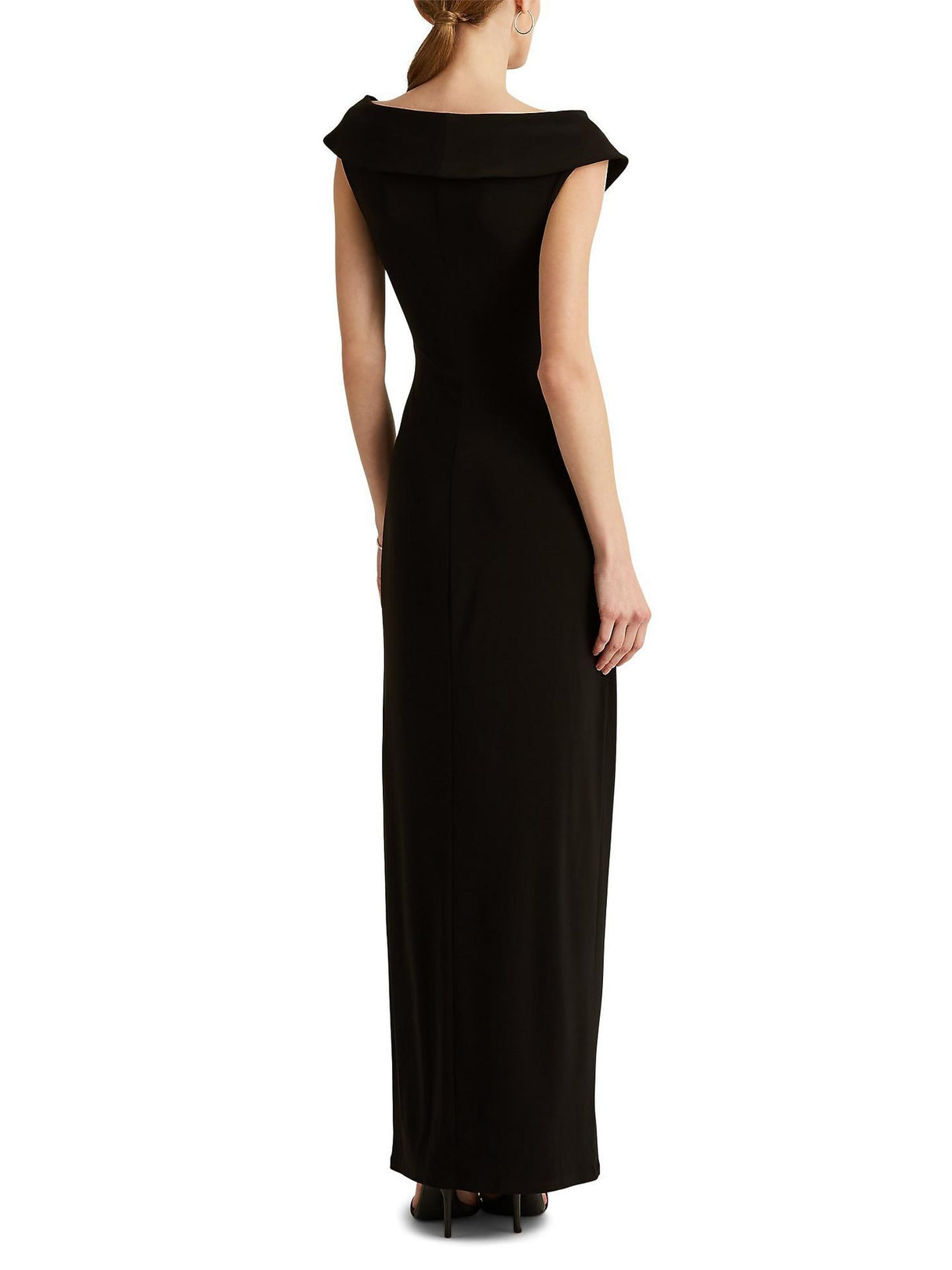 Ralph Lauren Leonidas Womens Lined Floor Length Column Gown - Size 10 Black