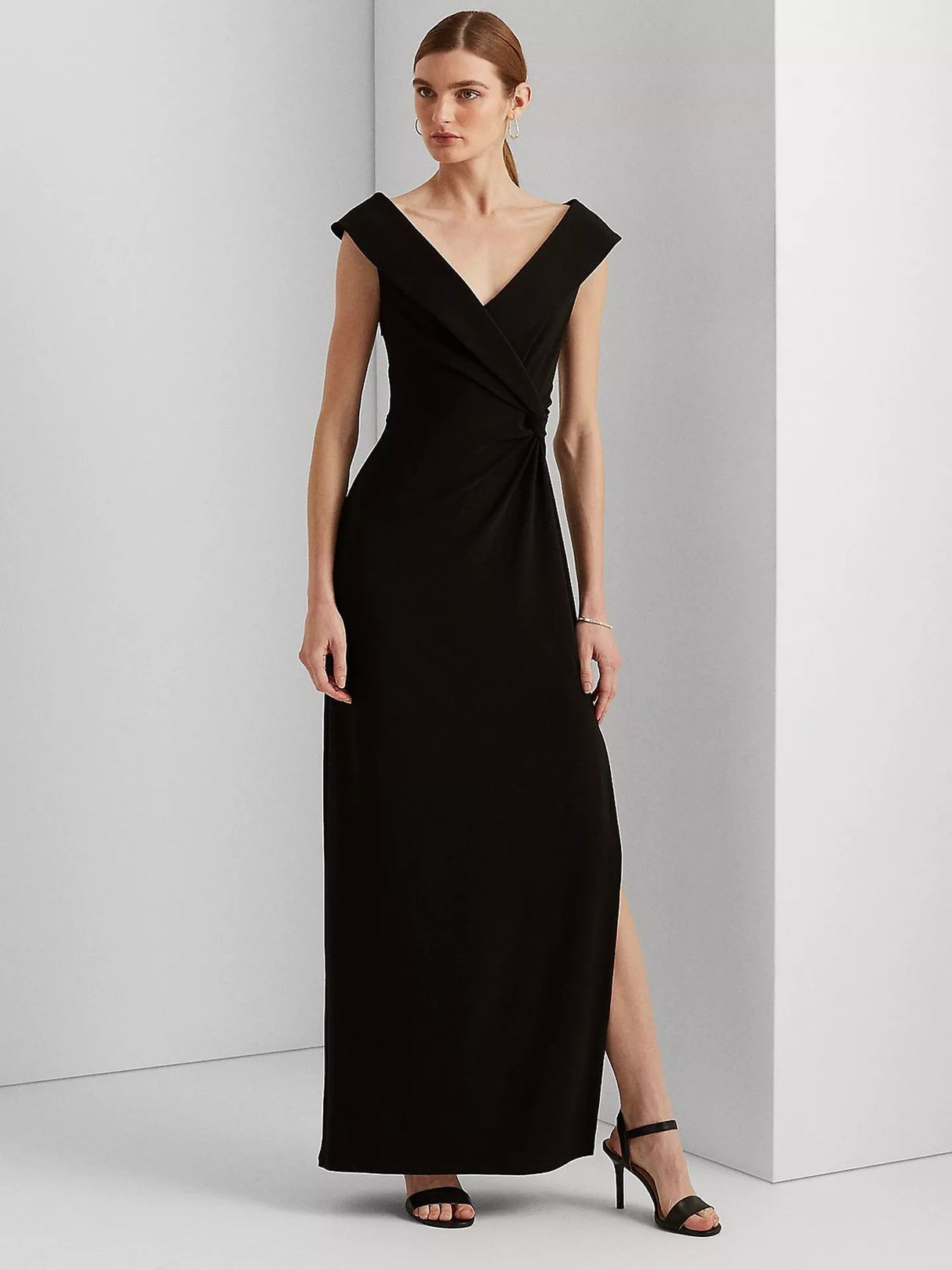 Ralph Lauren Leonidas Floor Length Column Gown Mxi Dress - Black - UK 8