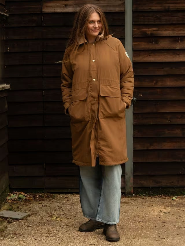 Cape Cove Women's Embrace Water Resistant Sherpa Lined Coat - Brown - Small