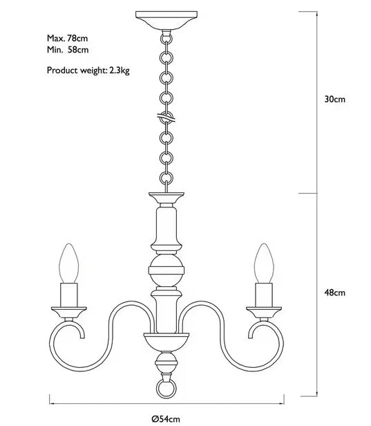 John Lewis Carlita Classic 5 Arm Chandelier Ceiling Light - Matt White