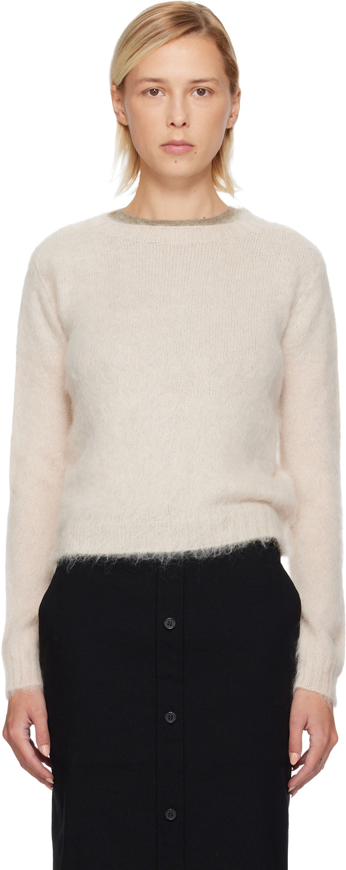 Weekend MaxMara Women's Aceto Knit Mohair Sweater Jumper - Cream - Medium