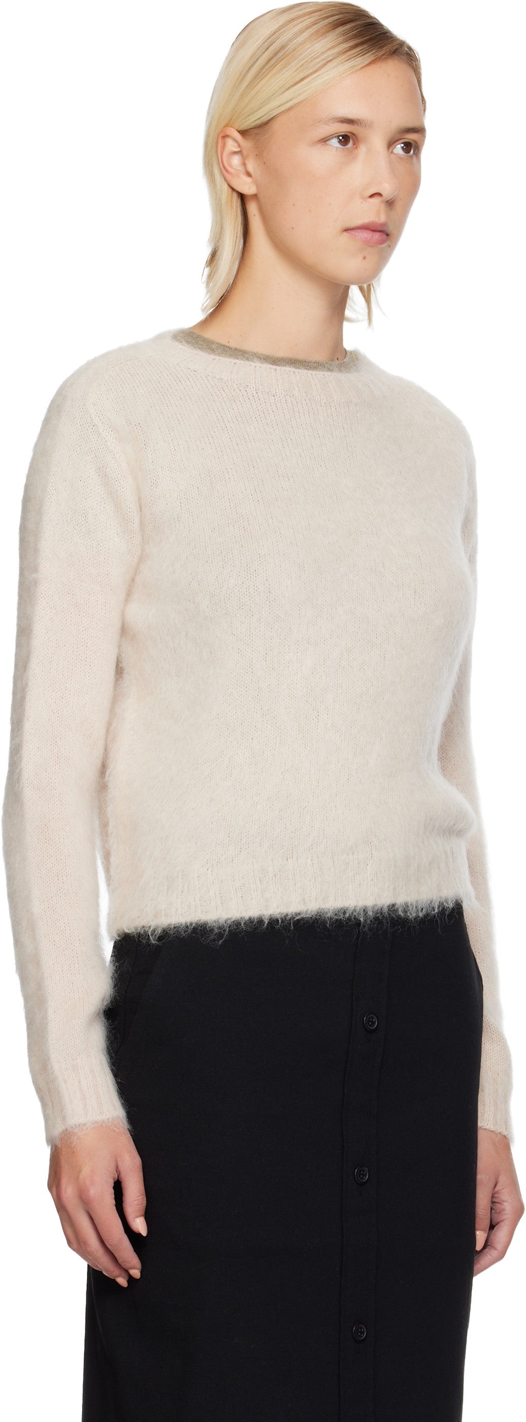 Weekend MaxMara Women's Aceto Knit Mohair Sweater Jumper - Cream - Medium