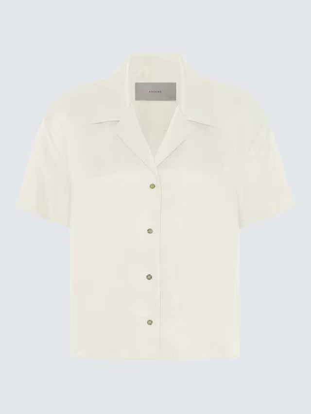 ASCENO Women's The Prague Pure Linen Breathable Button Shirt - White - XS