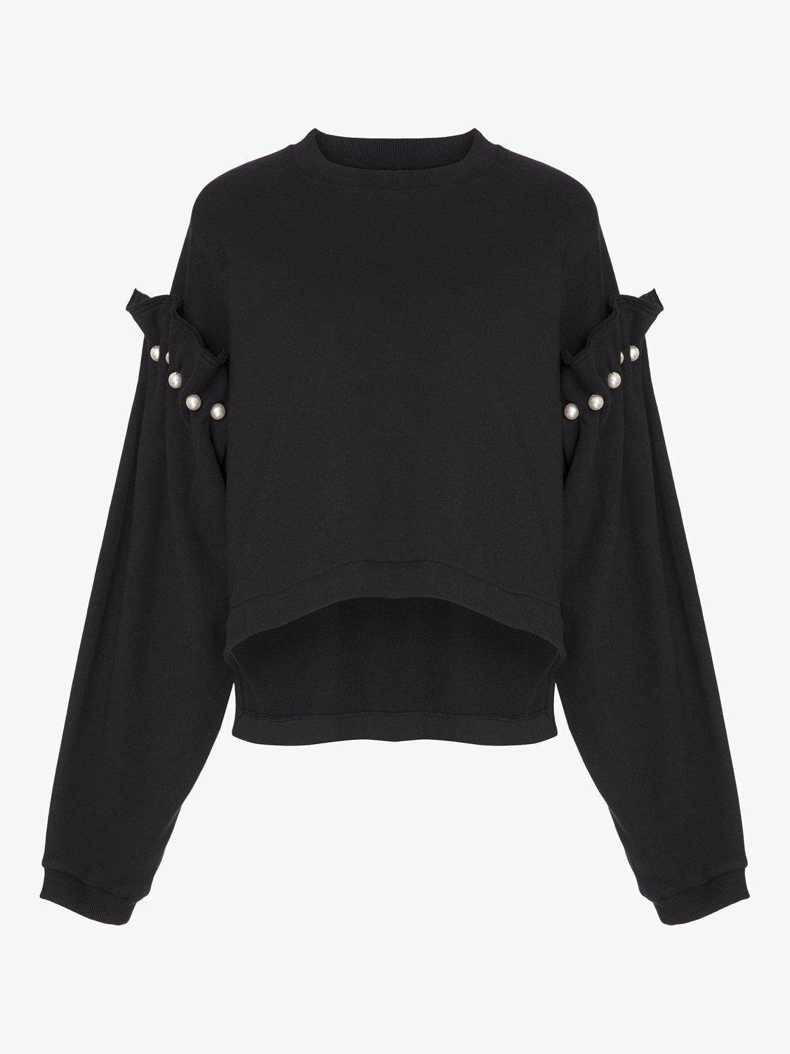 AKYN Dani Jersey Long Sleeve Regular Plain Women's Sweatshirt - Black Large