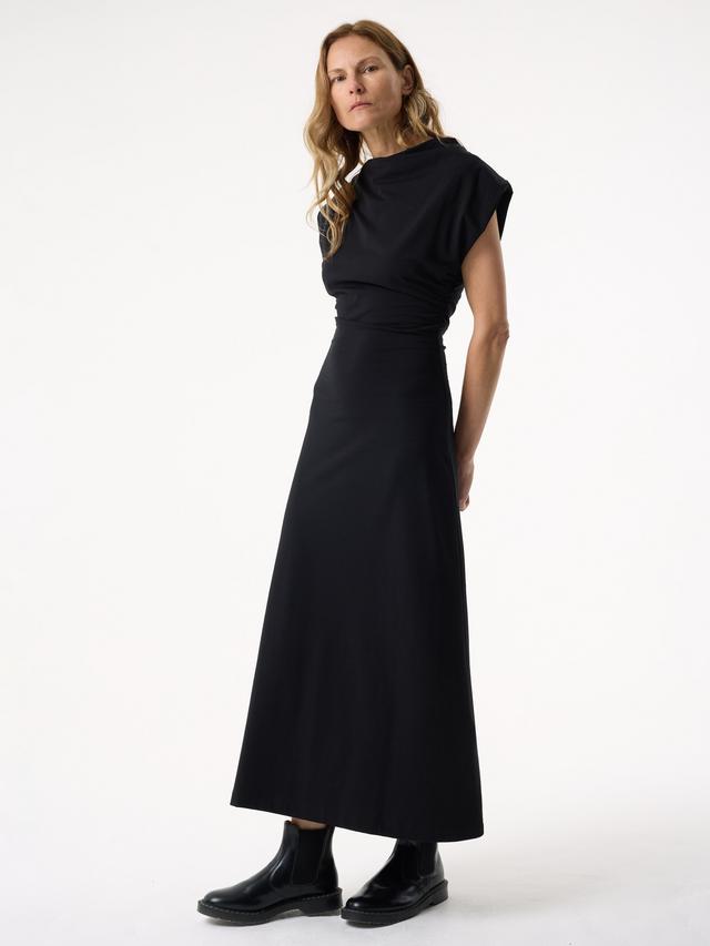 AKYN Women's Lola Drape Asymmetric Sleeveless Maxi Dress - Black - UK 10