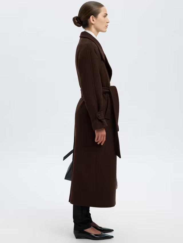 Selected Women's Madeline Wool Blend V Neck Overcoat - Delicioso EU 38/UK 10