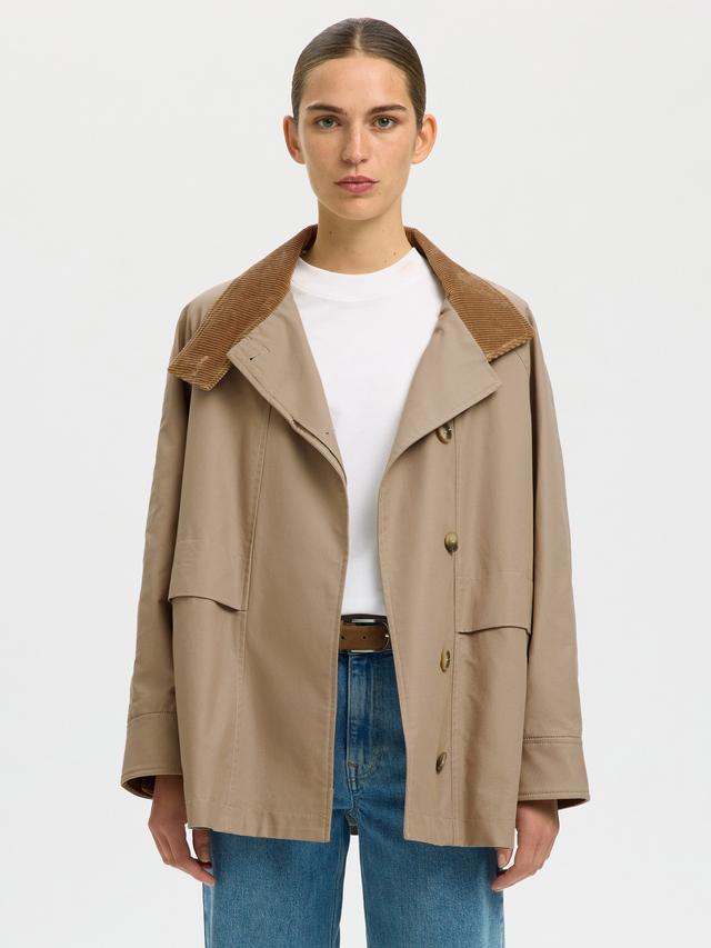 Selected Kylie Oversized Cotton Seasonal Workwear Jacket Weathered Teak - 38