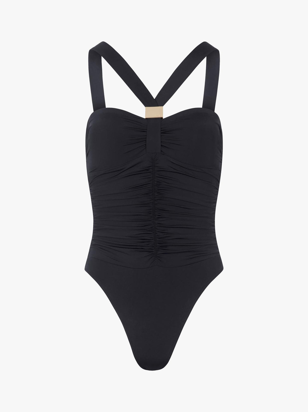 NAIA Beach Women's Selene Halter Neck One Piece Swimsuit - Black - UK 16