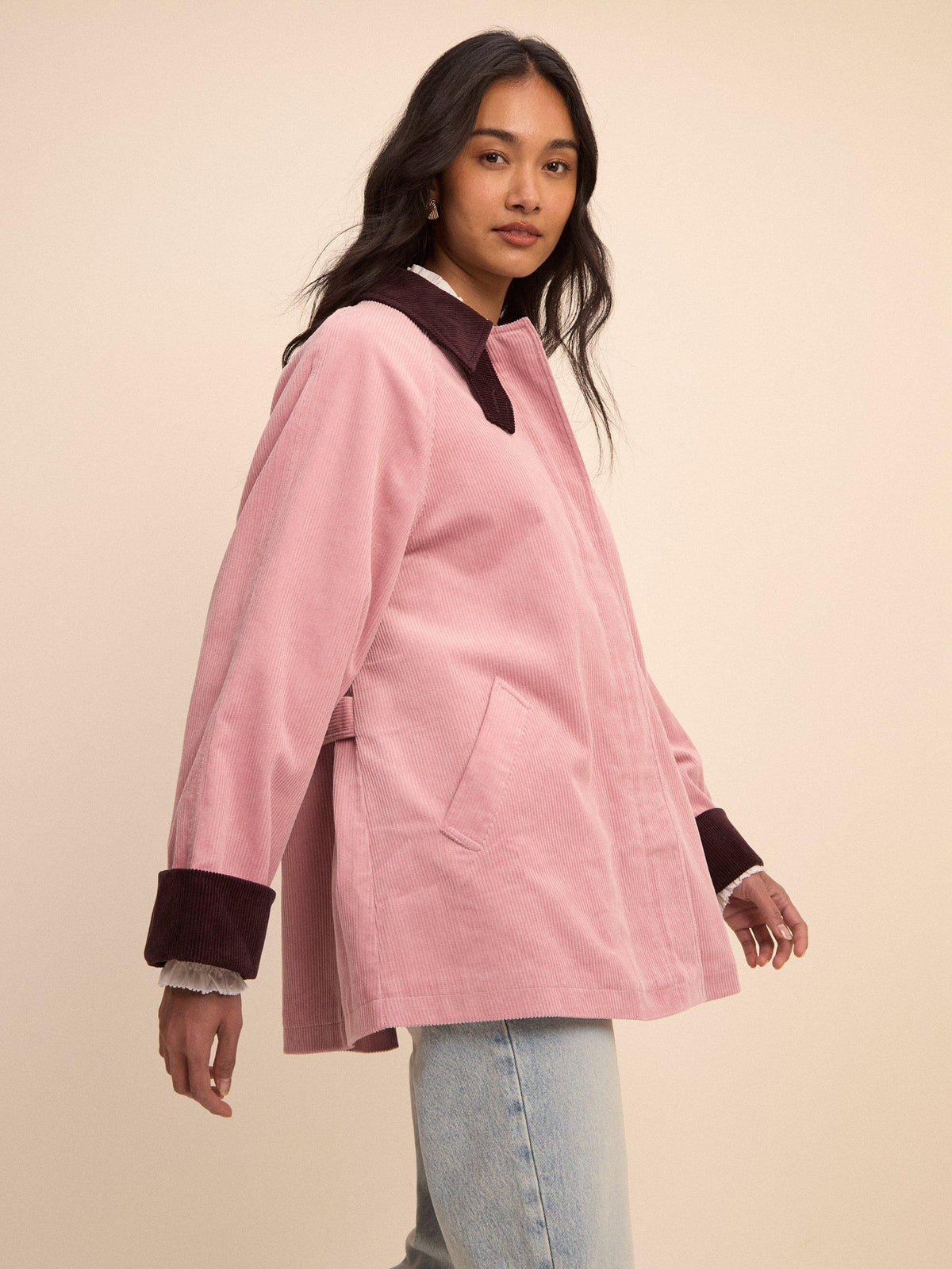 Nobodys Child Freddie Women's Corduroy Barn Casual Coat Jacket Small - Pink