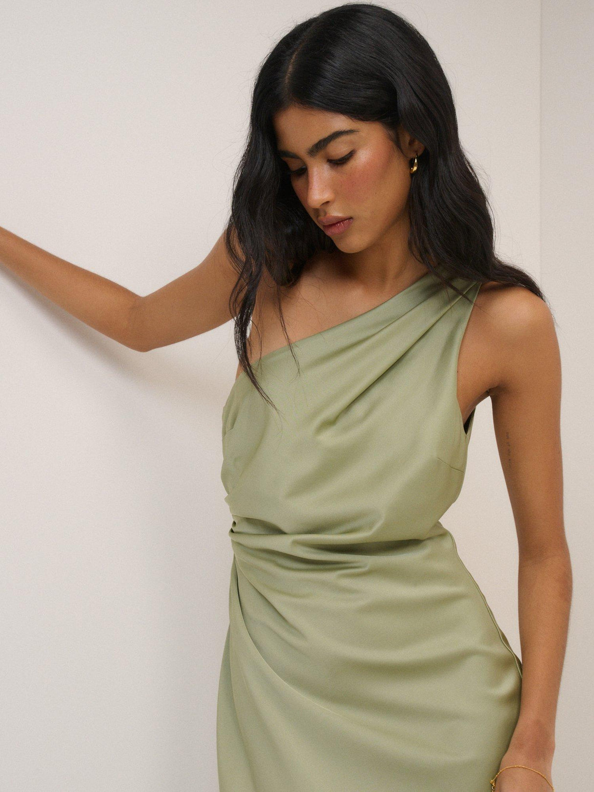 Nobody's Child Bridesmaids Sloane Sheath Maxi Dress - Sage Green - UK 16