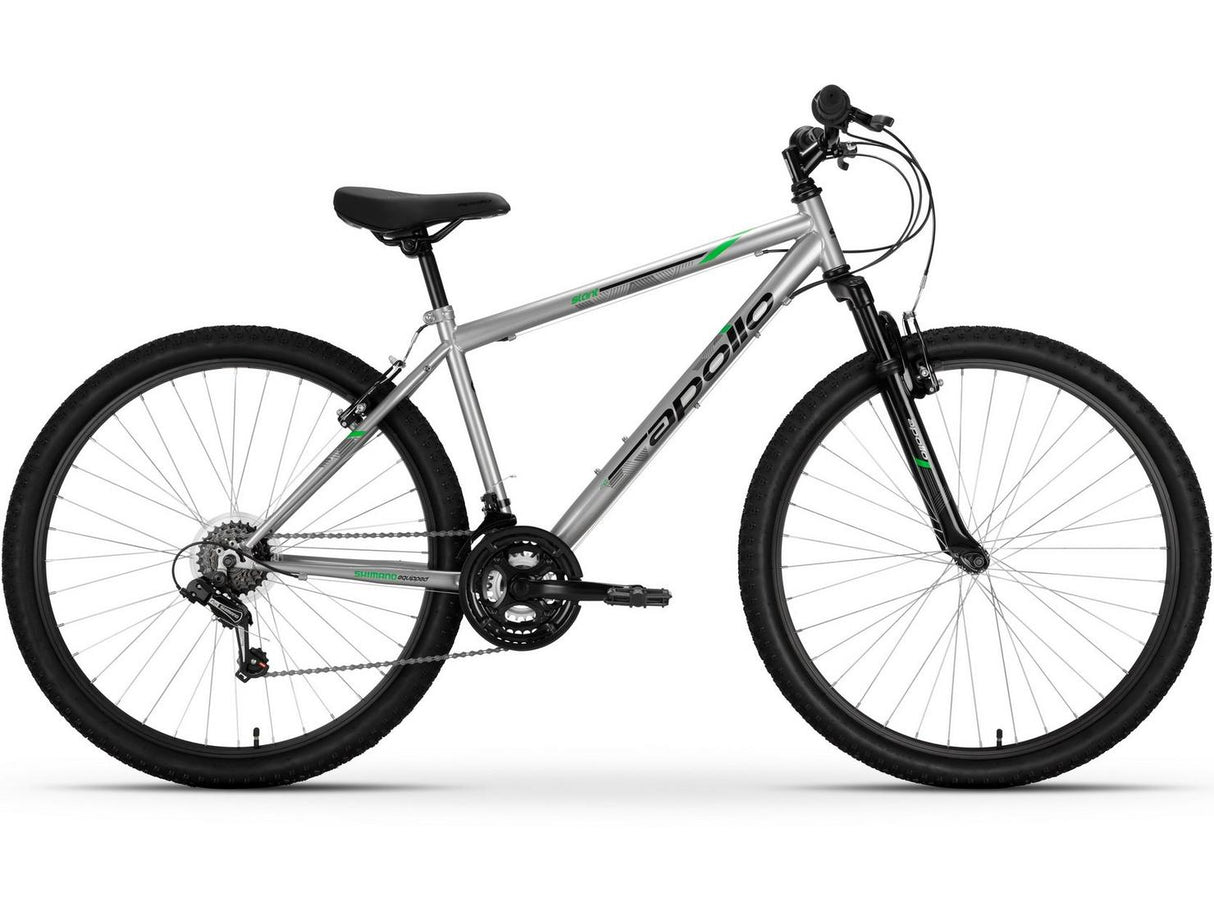 Apollo Slant 18-Gears V-Brake Steel Mountain Bike - Silver - Small - 14"