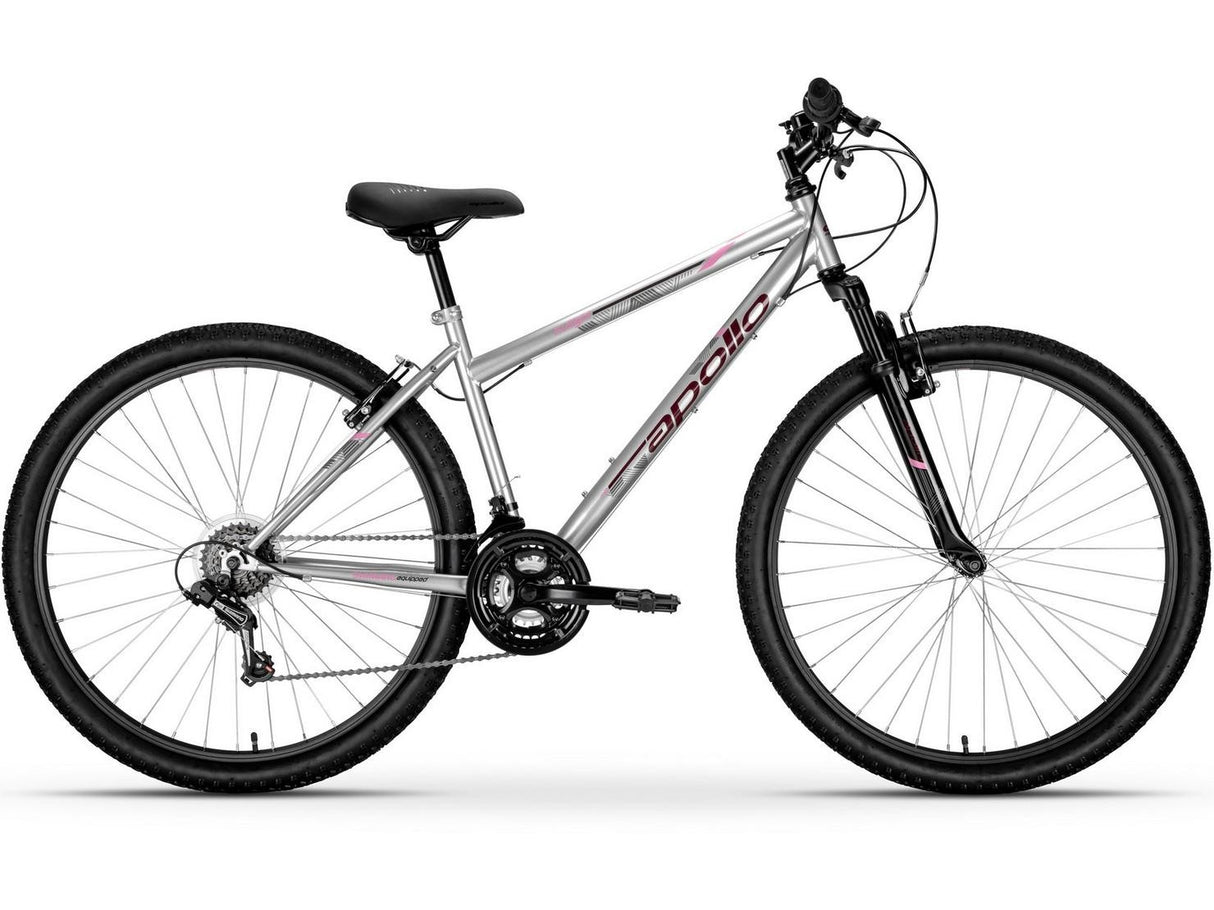Apollo Twilight 18-Speed V-Brakes Womens Mountain Bike - Silver - Small