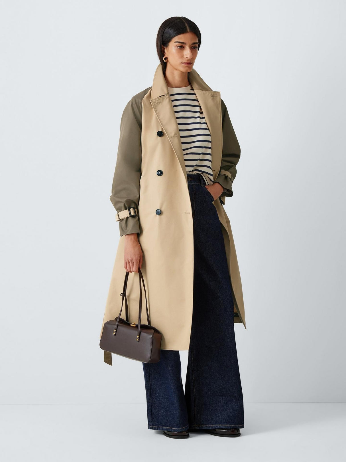 Weekend MaxMara Canasta Women's Longline Trench Coat - Beige/Green - UK 10