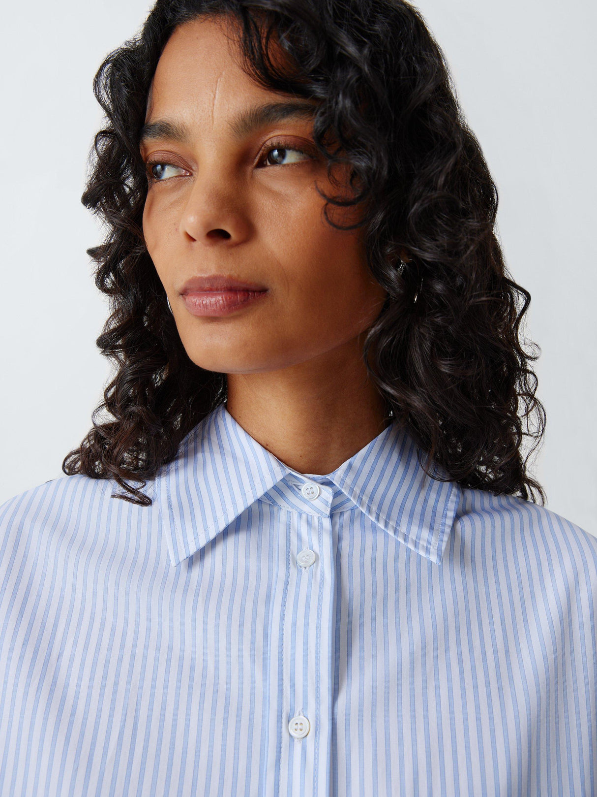 Weekend MaxMara Women's Eden Cotton Stripe Short Shirt - Light Blue - UK 10