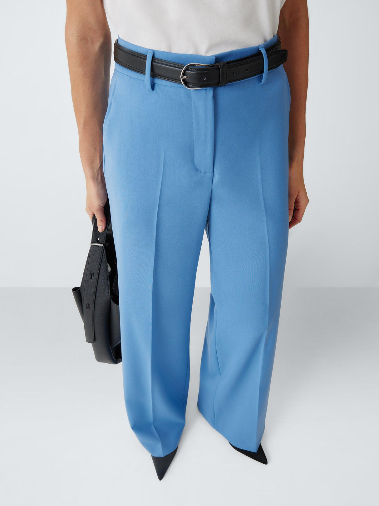 Weekend MaxMara Visivo Virgin Wool Wide Leg Trousers - UK14 - Light Blue