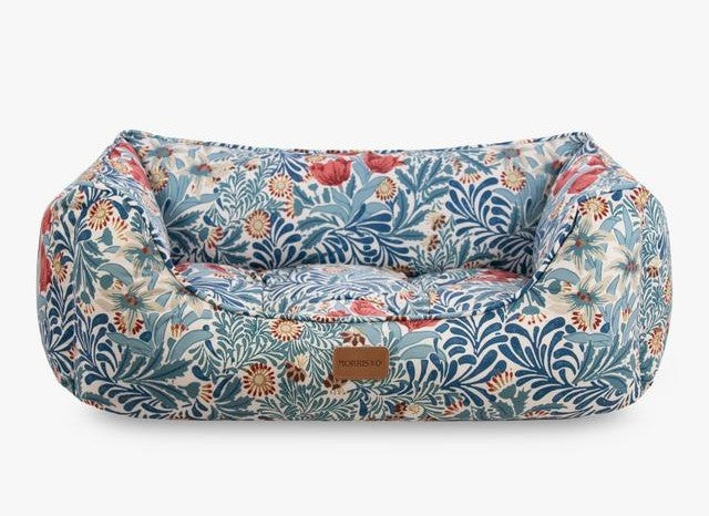 Morris & Co Bower Printed Fabric Floral Design Large Dog Pet Bed - Multi