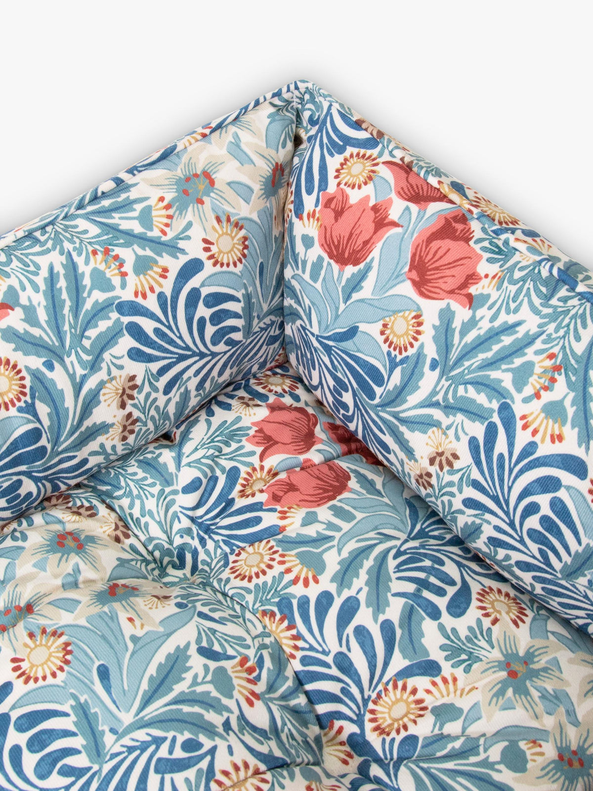 Morris & Co Bower Printed Fabric Floral Design Large Dog Pet Bed - Multi