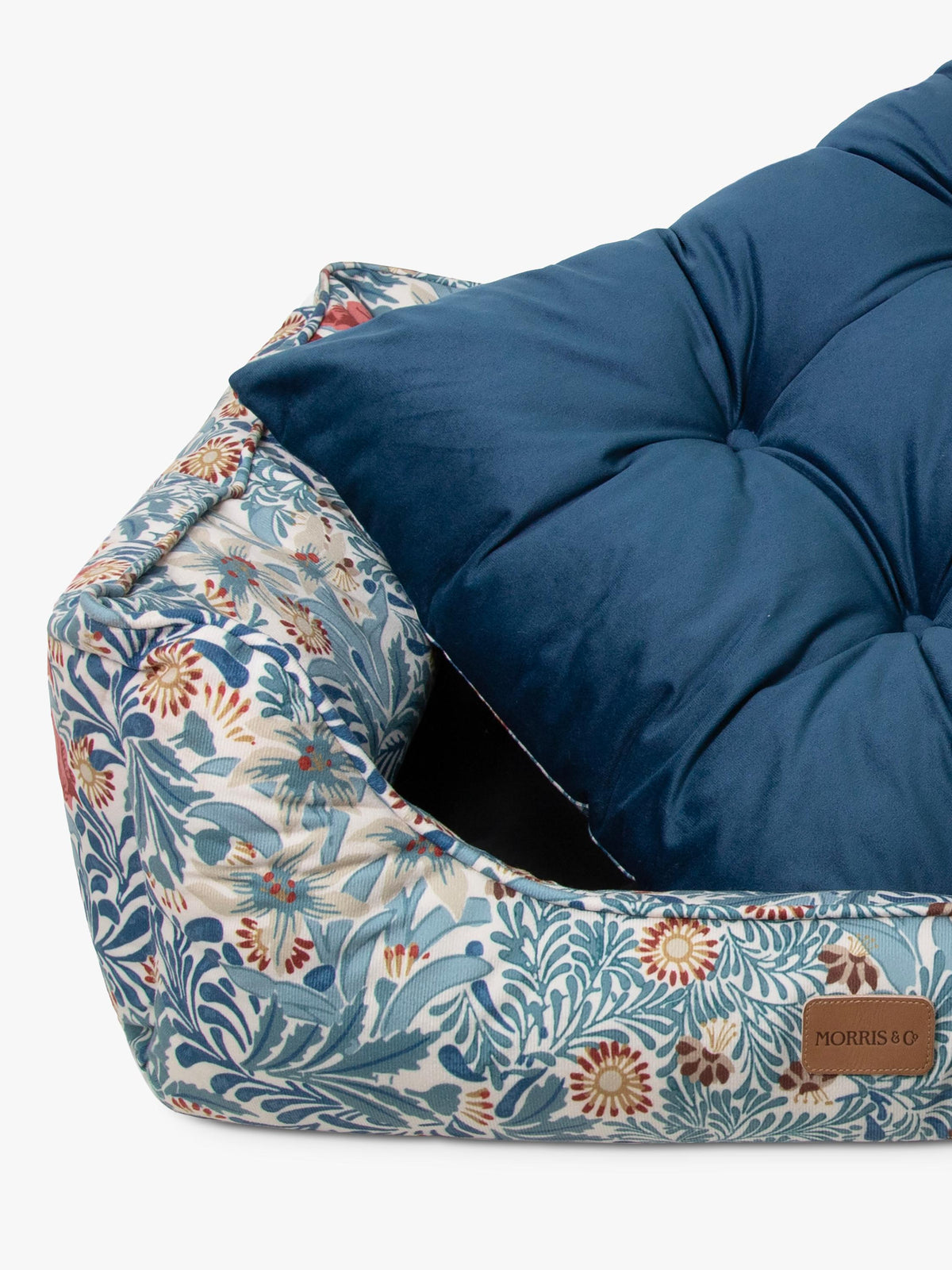 Morris & Co Bower Printed Fabric Floral Design Large Dog Pet Bed - Multi