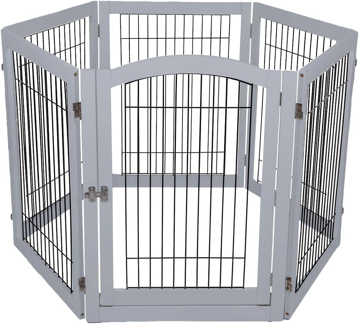 Lords & Labradors Wooden Foldable Training & Safety Puppy Play Pen - Grey
