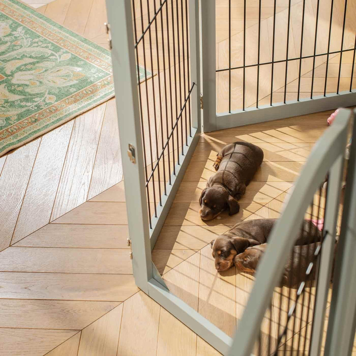 Lords & Labradors Wooden Foldable Training & Safety Puppy Play Pen - Grey