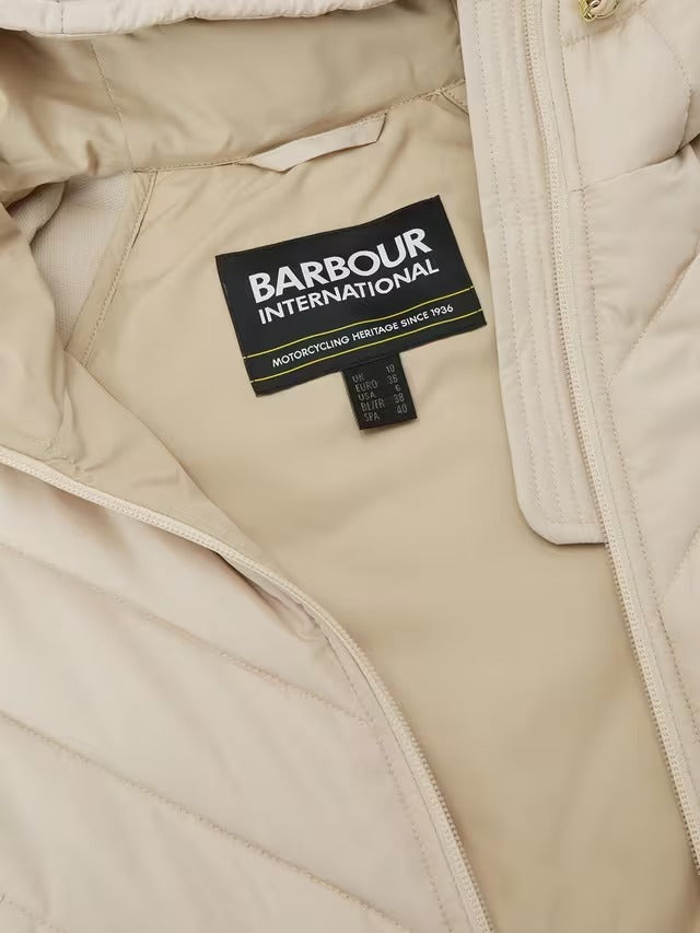 Barbour International Women's Dakota Quilted Hooded Sweatshirt - Beige - 14