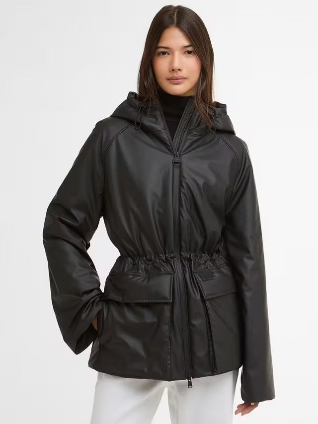 Barbour International Jourdaine Hooded Showerproof Jacket - Black - UK 18