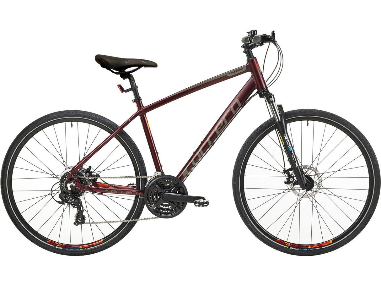 Carrera Crossfire 2 Mens 700c 24 Speed Hybrid Bike - Red - Medium 19''