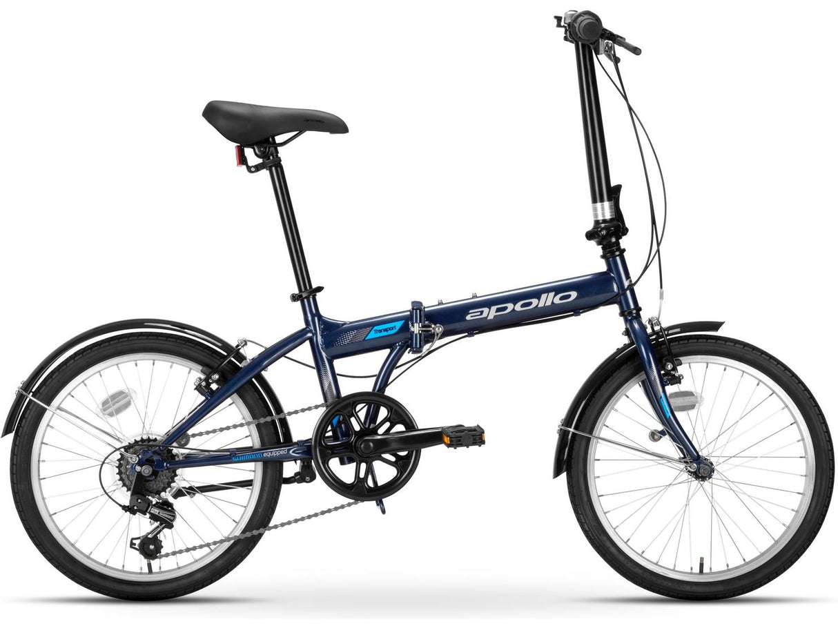 Apollo Transport Compact Folding 20" Wheels Steel Frame 6-Speed Bike - Navy