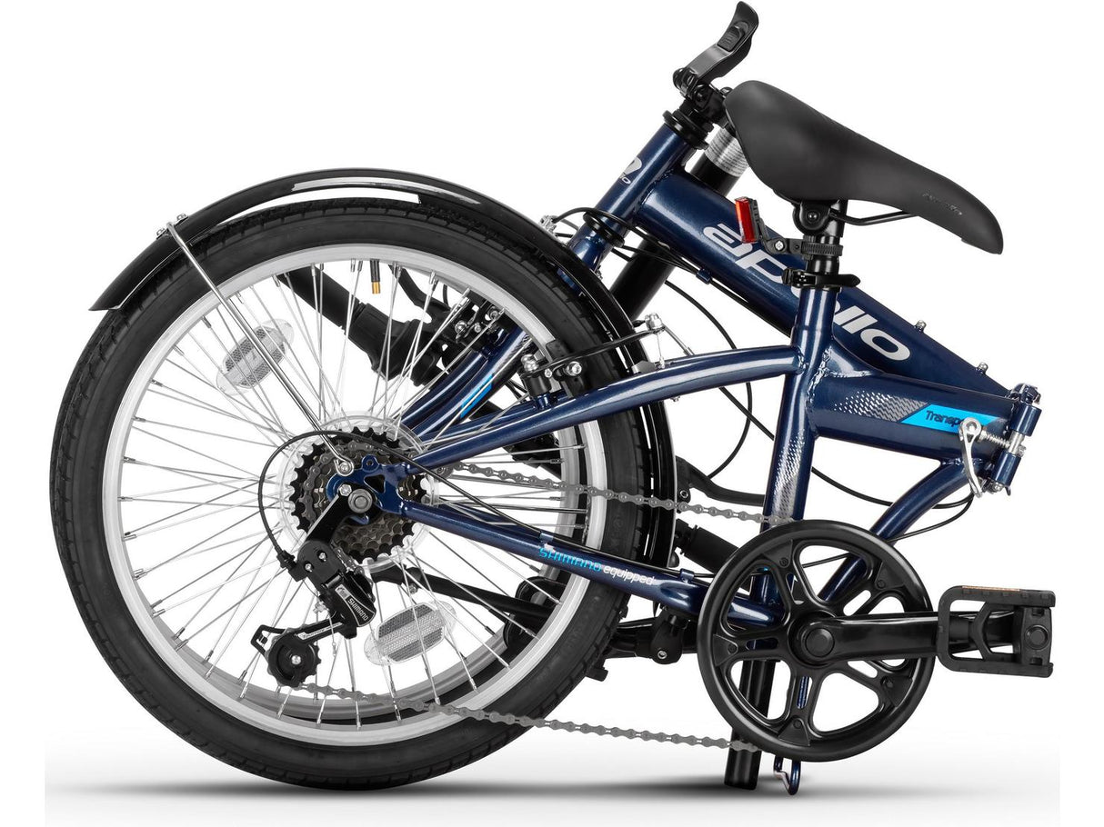 Apollo Transport Compact Folding 20" Wheels Steel Frame 6-Speed Bike - Navy