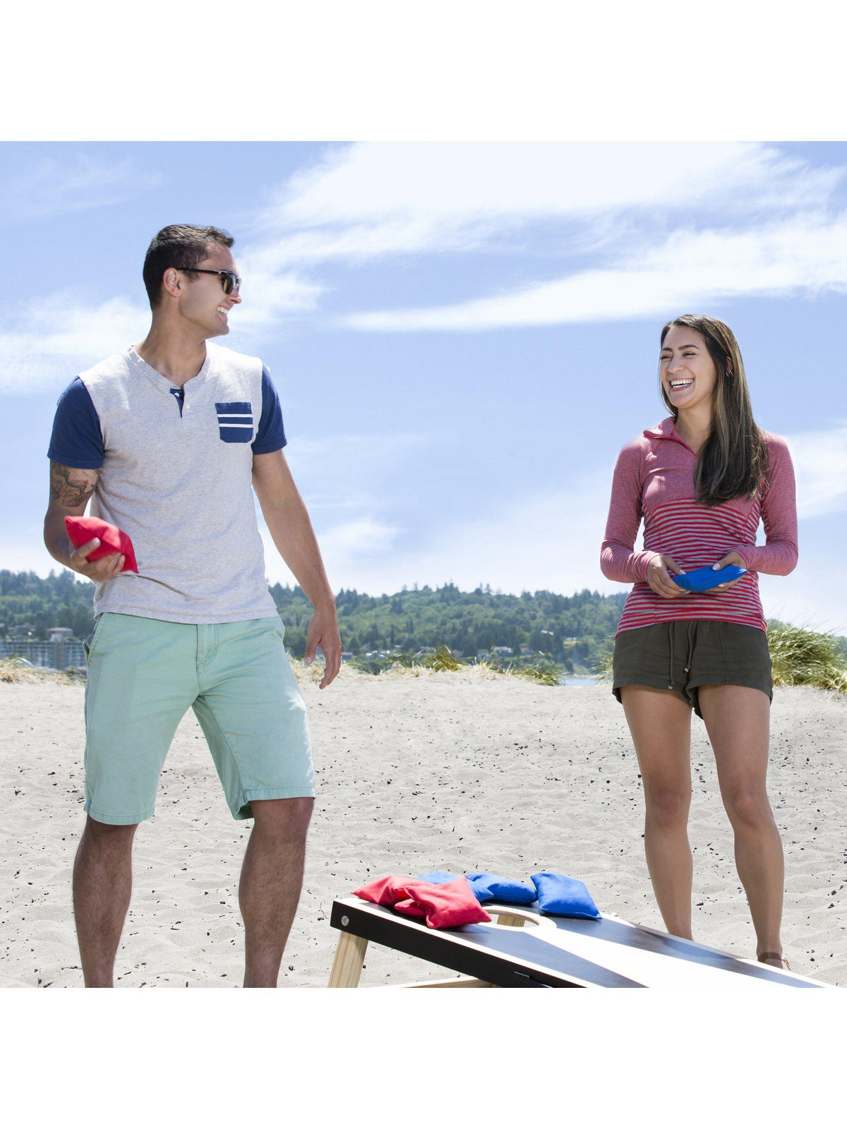 Baden Pro Series Wooden Cornhole Toss Game Set 2 Boards & 8 Bags - Multi