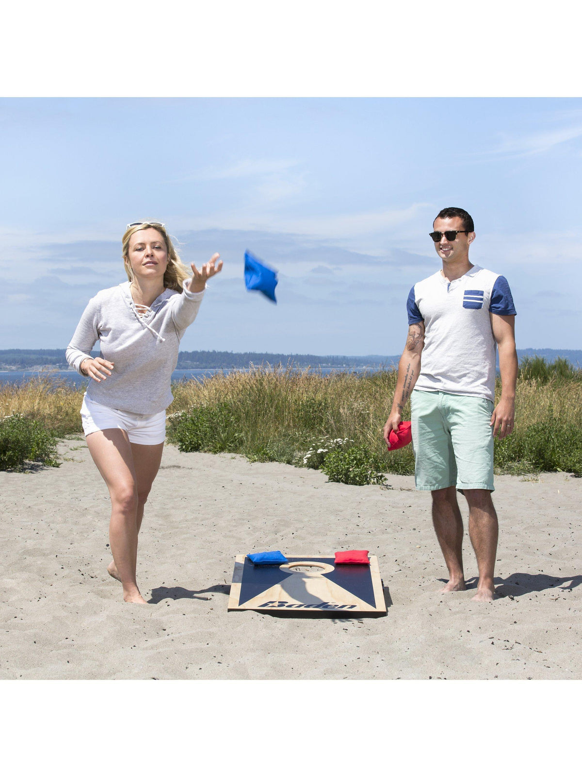 Baden Pro Series Wooden Cornhole Toss Game Set 2 Boards & 8 Bags - Multi