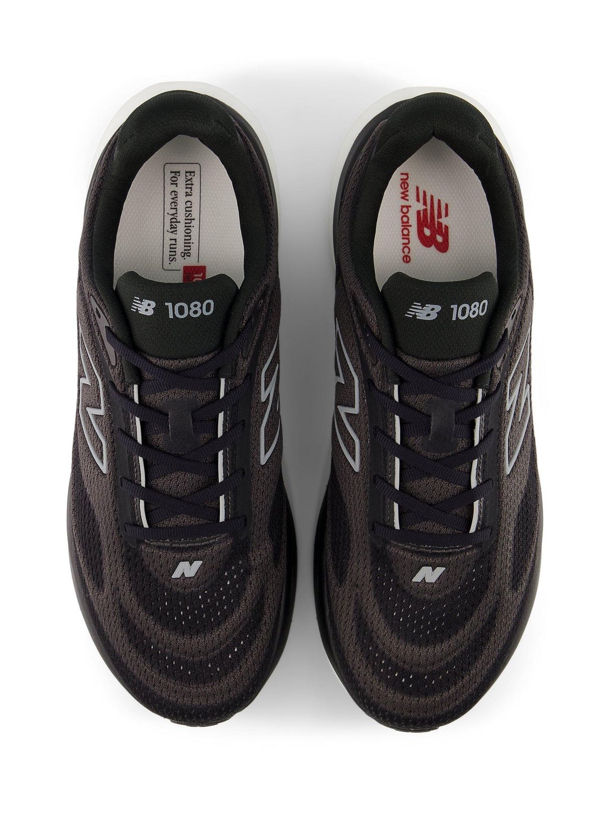 New Balance 1080v15 Lace-Up Running Shoes Sports Trainers - Black UK 10