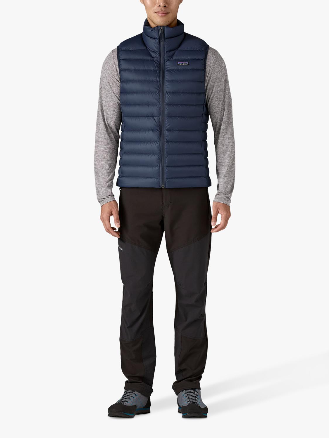 Patagonia Down Sweater Windproof Regular Plain Men's Gilet - Dark Navy Large