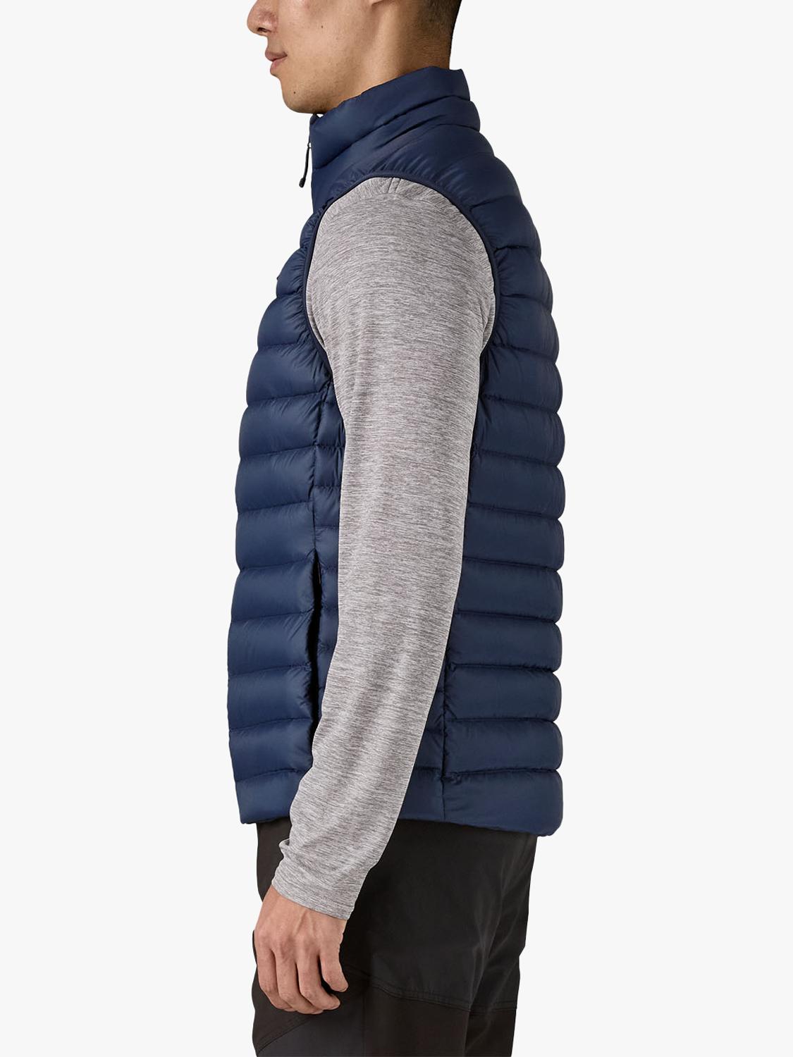 Patagonia Down Sweater Windproof Regular Plain Men's Gilet - Dark Navy Large