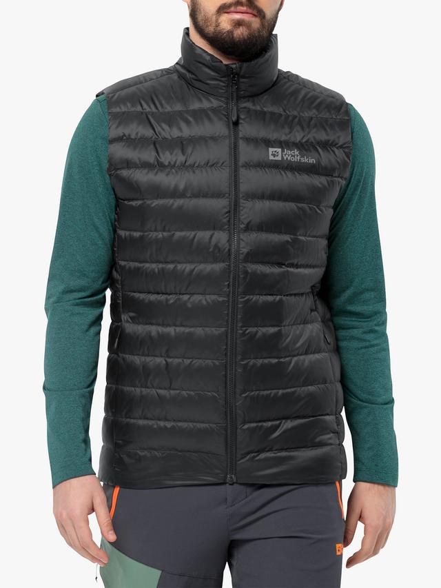 Jack Wolfskin Pilvi Down Men's Zip-Up Gilet with Pockets - Black - Medium