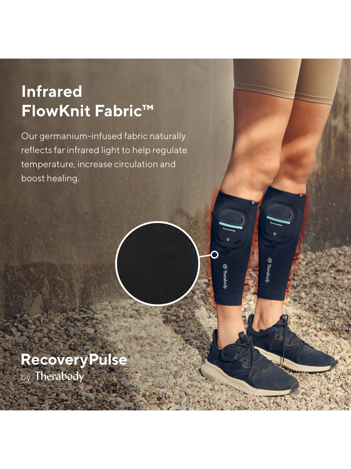 Therabody RecoveryPulse Calf Vibrating Compression Sleeve - Black - Small