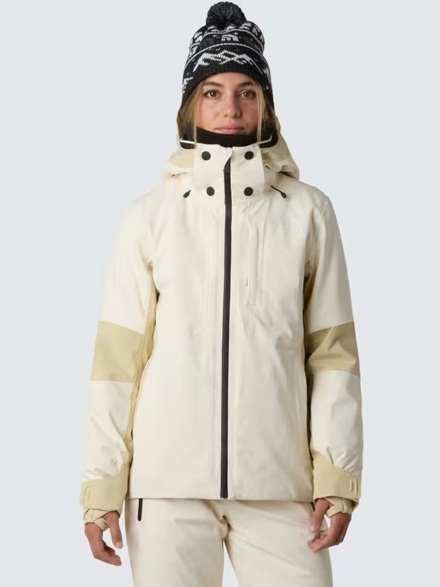 The North Face Lenado Slim Fit Waterproof Ski Jacket - White Dune/Gravel - M