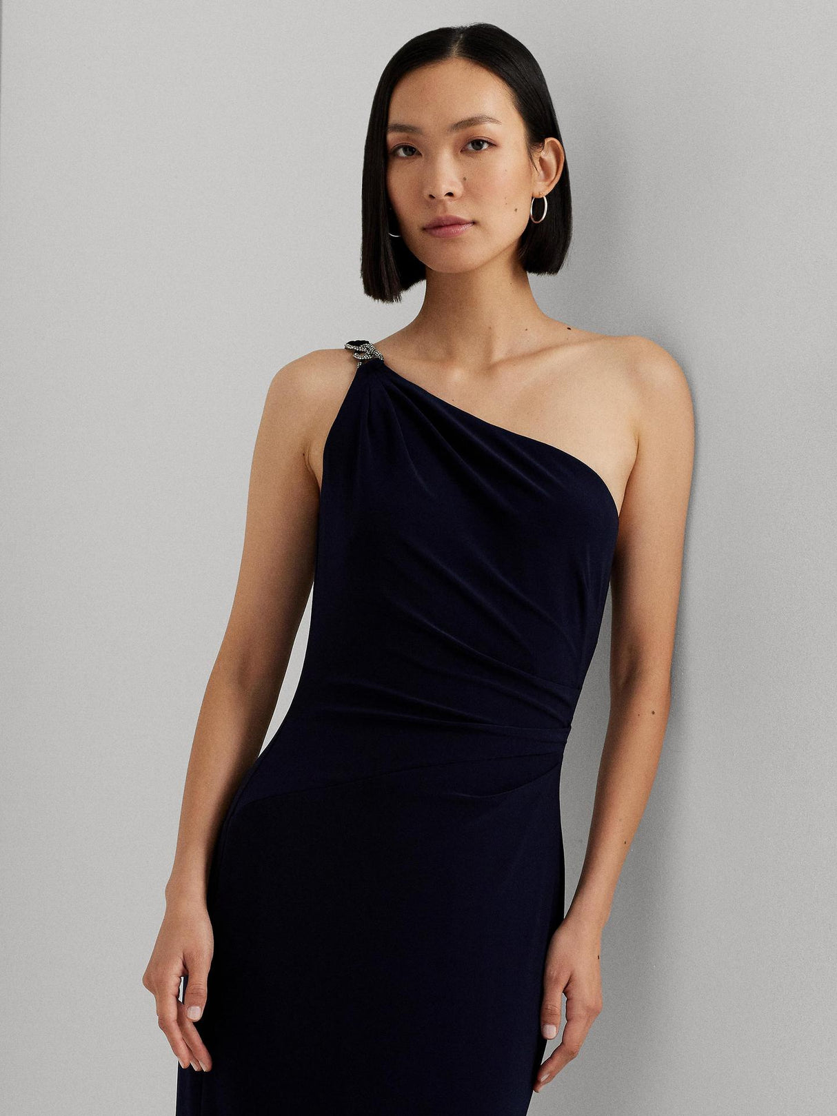 Ralph Lauren Women's Belina Asymmetric Maxi Dress Lighthouse Navy - Size 16