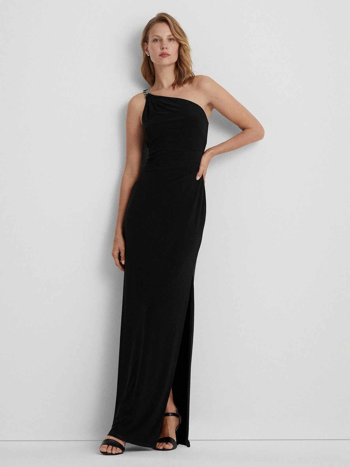 Ralph Lauren Lauren Ralph Lauren Belina Asymmetric Maxi Dress Black Size 18