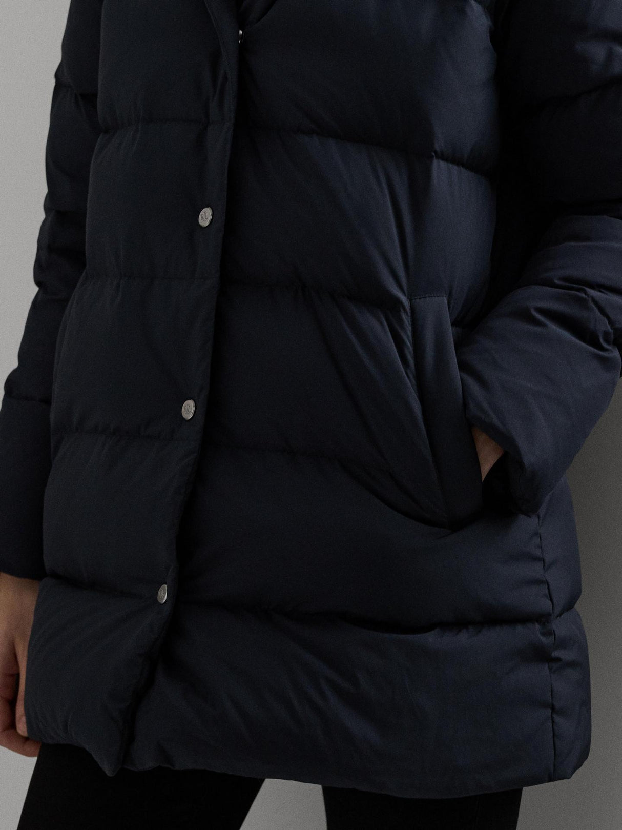 Ralph Lauren Women's Regular Hooded Duvet Down Coat - Dark Navy - Small