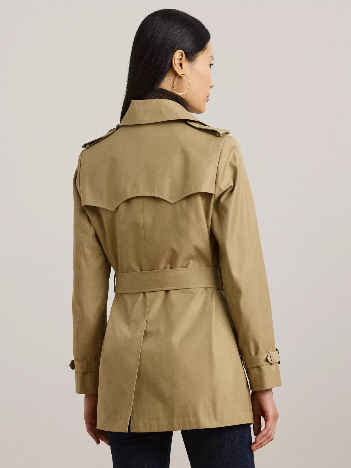 Ralph Lauren Women's Double Breasted Cotton Blend Trench Coat - Brown - M