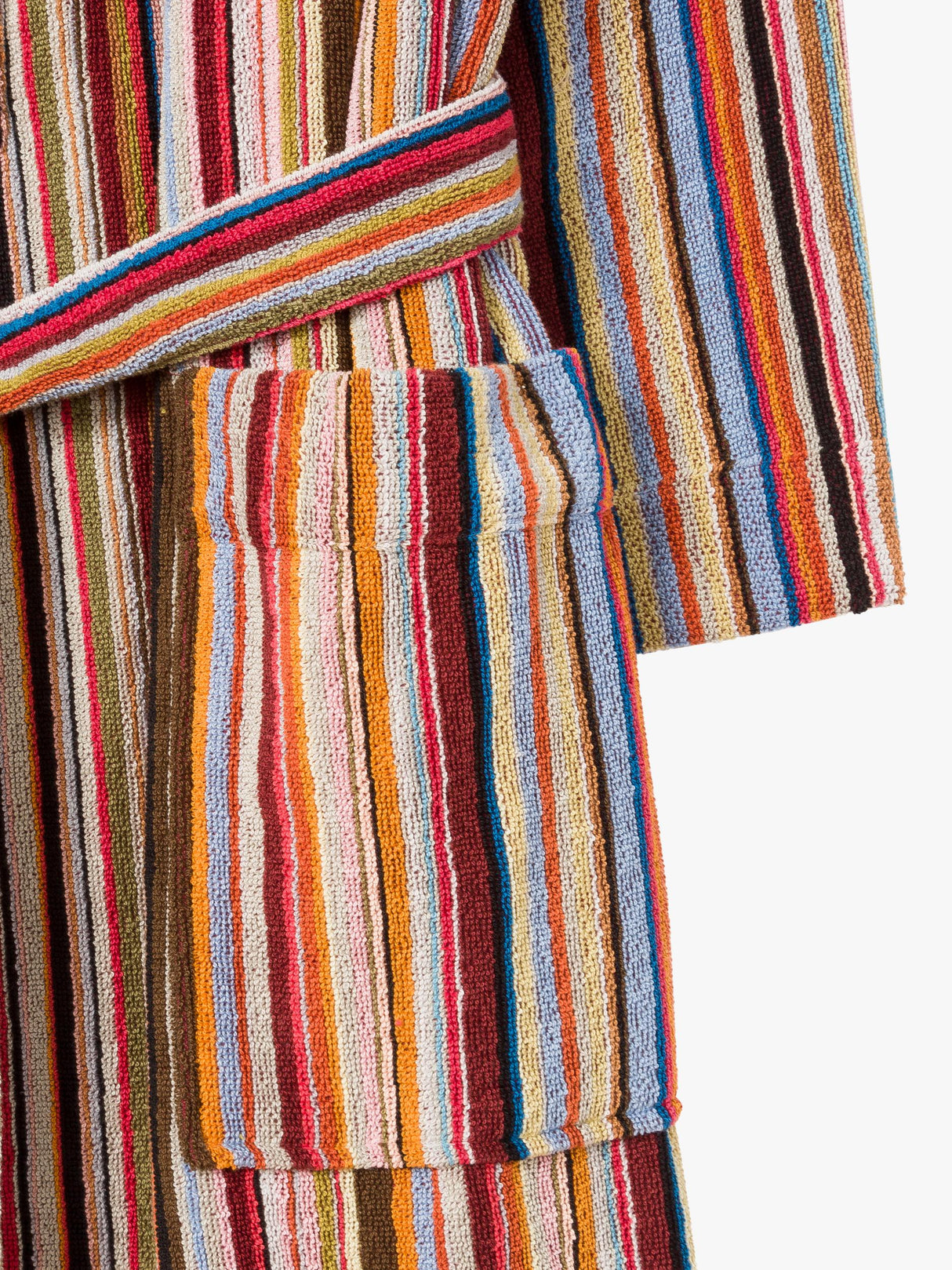 Paul Smith Men's Signature Stripe Cotton Dressing Gown Robe - Multi - Small