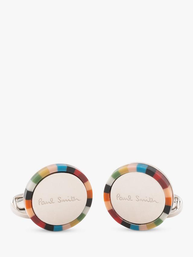 Paul Smith Medgel Men's Shirt Accessory Stripe Cufflinks - Multicoloured