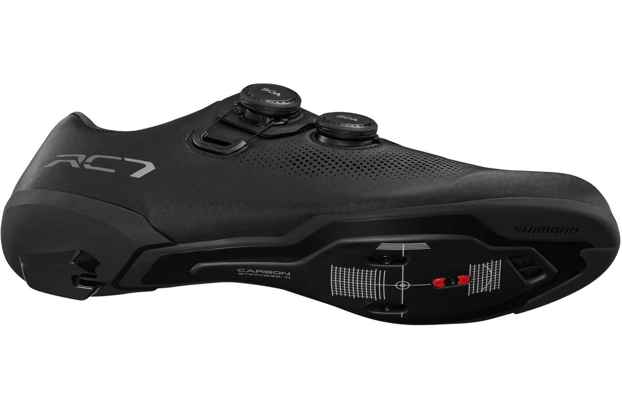 Shimano RC703 Men's SPD-SL Dual BAO Carbon Sole Road Shoes - Black - EU 43