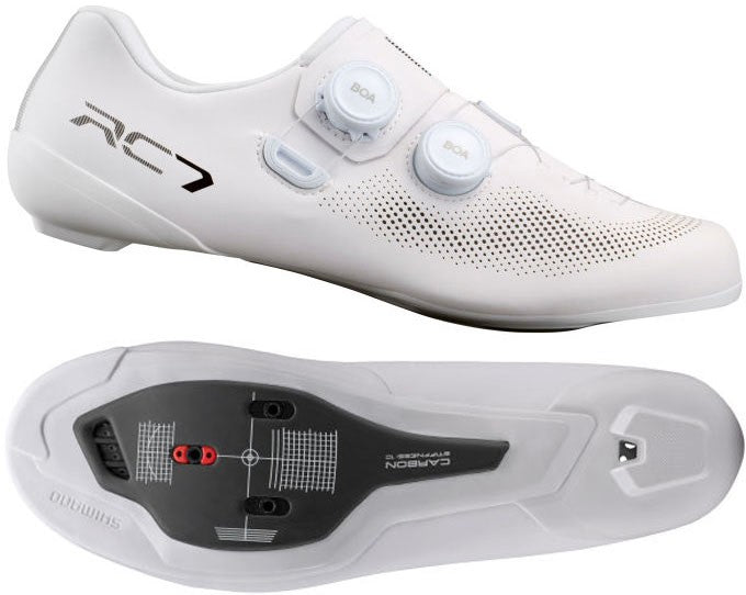 Shimano RC703 BAO SPD-SL Road Cycling Shoes - White - EU 45/UK 9.5 Wide