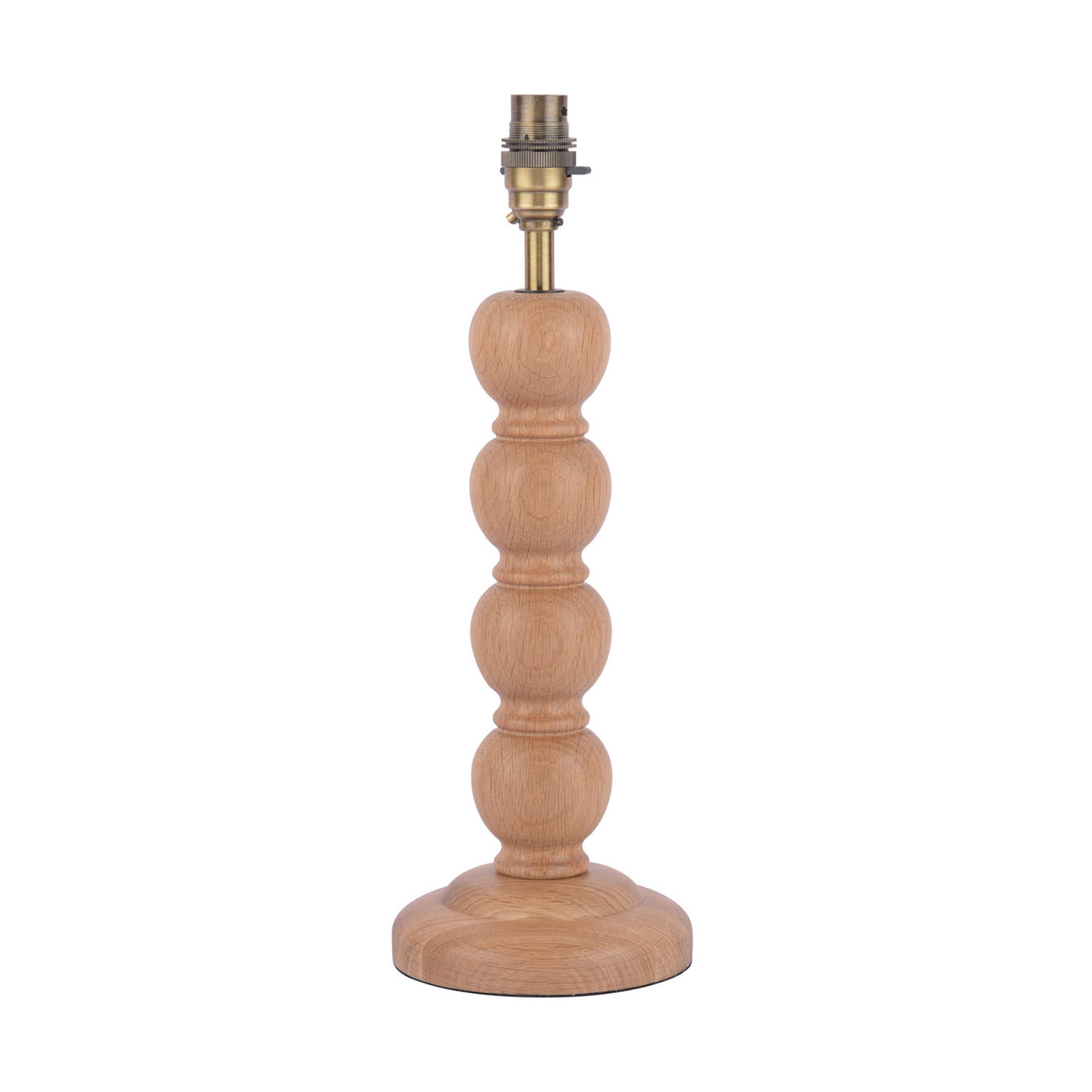 Laura Ashley Maria Wooden & Brass Indoor Table Lamp Base Only - Natural Oak