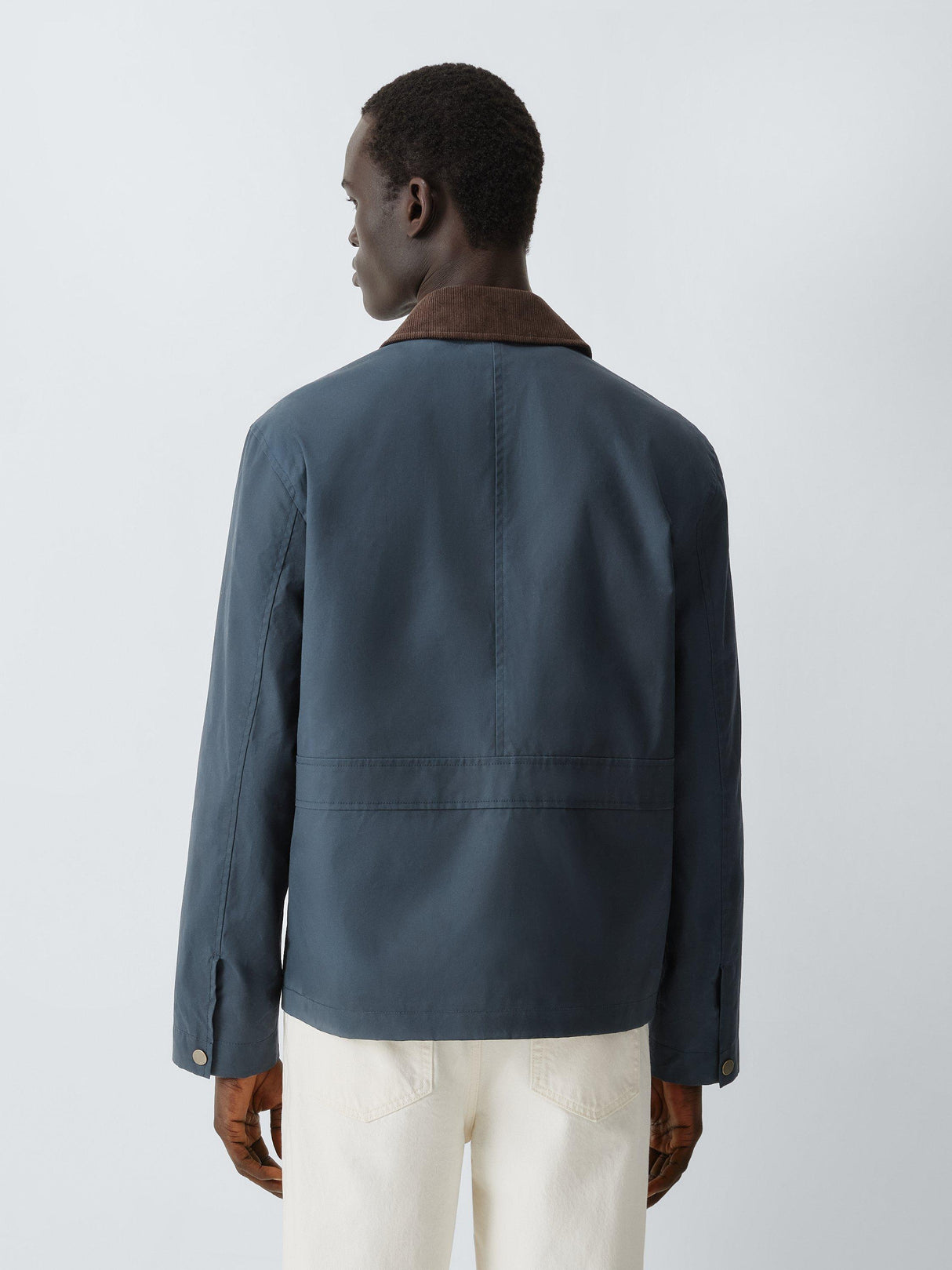 John Lewis Men's Spring Cotton Wax Regular Jacket - Sky Captain Blue - Small