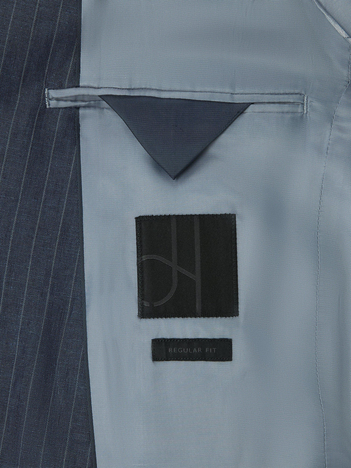 John Lewis Double Breasted Regular Fit Striped Suit Jacket - Navy - Size 40R
